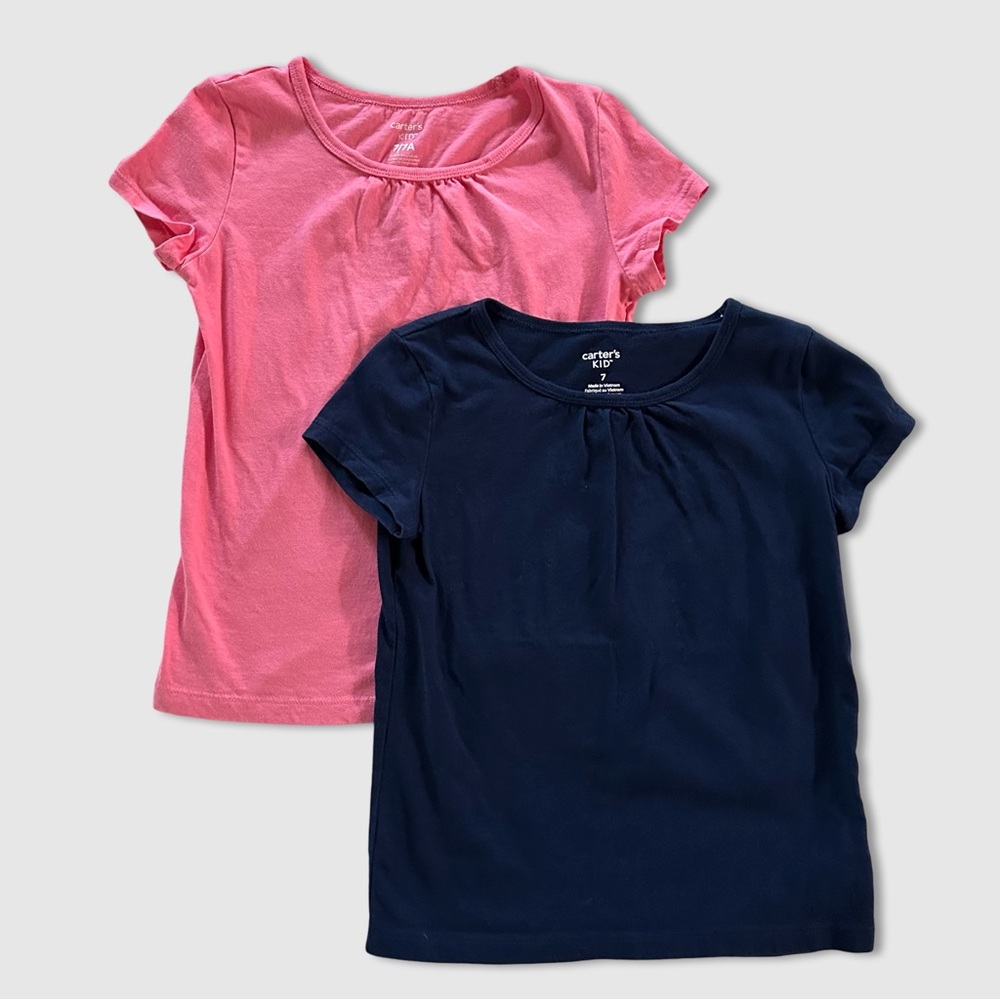 Carter's Pink and Blue Short Sleeve Tees Soft Knit Casual